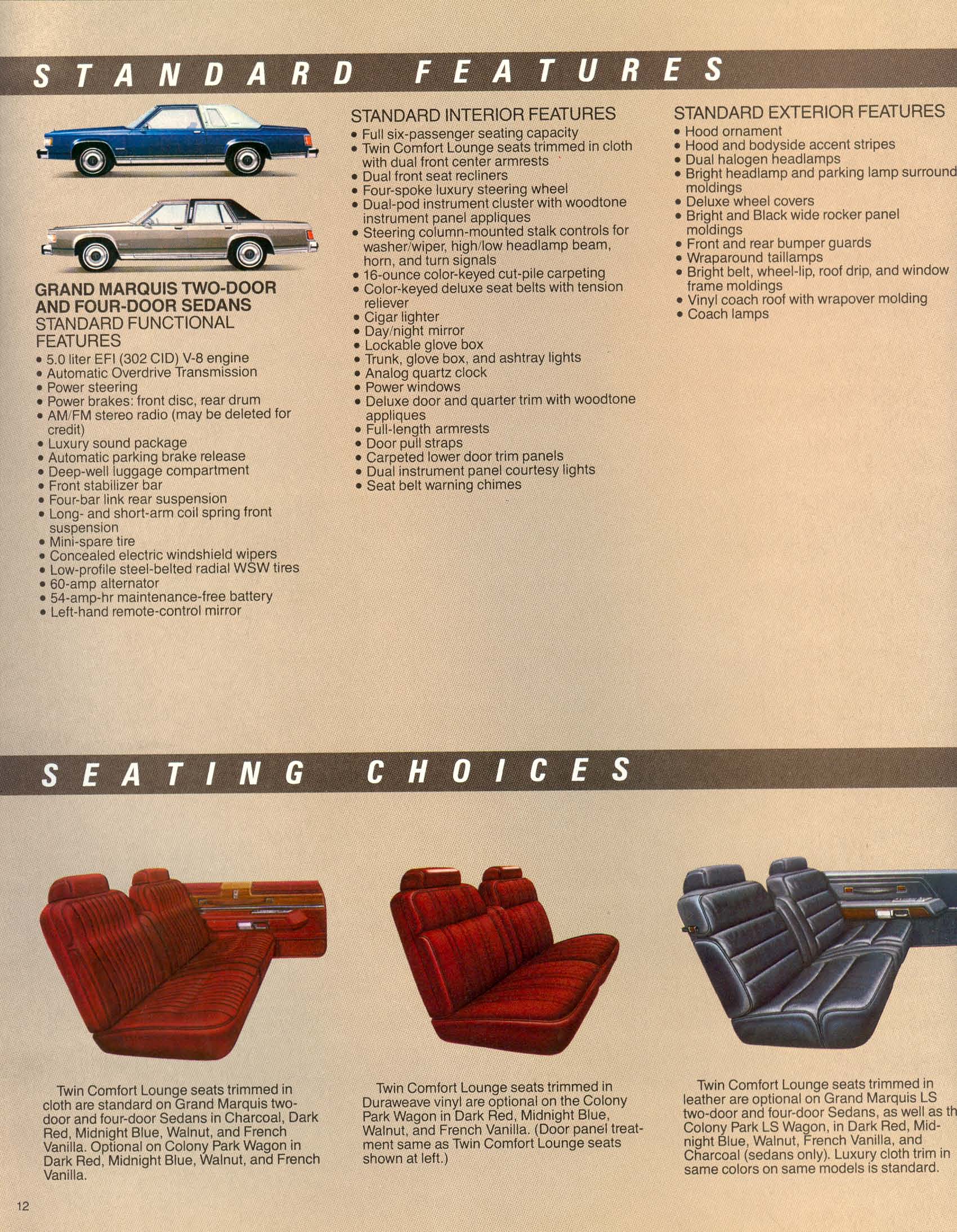 1983 Mercury Grand Marquis Brochure Page 9